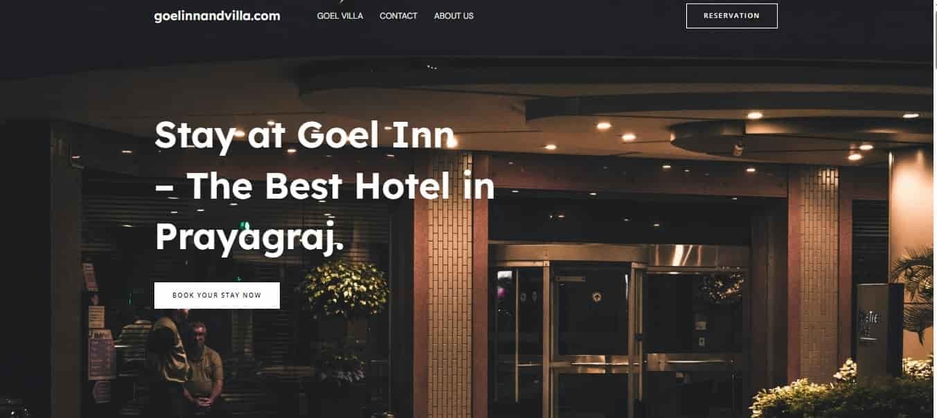 SEO friendly website project of Digital Vahan at Prayagraj Hotel